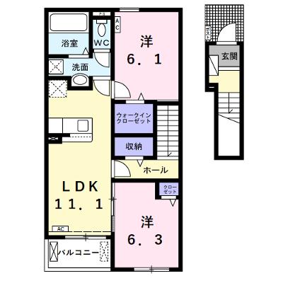 フィオーレ笠木　Ｂ 203【管理NO：1-027139902-02030】 ★家具家電は申し込み後に搬入します 2026年08月中旬入居可能の物件画像