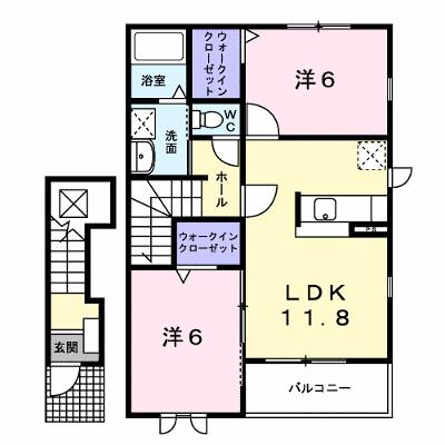 コートアイリスＡ 203【管理NO：1-016628701-02030】 ★家具家電は申し込み後に搬入します 2026年08月上旬入居可能の物件画像