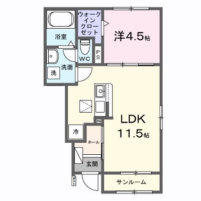 デスティニーＢ 102【管理NO：1-028444902-01020】 ★家具家電は申し込み後に搬入します 2026年08月下旬入居可能の物件画像