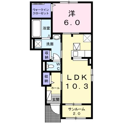 エアリーⅠ 103【管理NO：1-023828801-01030】 ★家具家電は申し込み後に搬入します 2026年08月上旬入居可能の物件画像