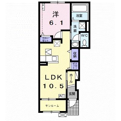 アイ　プライムＡ 102【管理NO：1-023812001-01020】 ★家具家電は申し込み後に搬入します 2026年09月中旬入居可能の物件画像