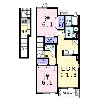 エアリーヒルⅠ 201【管理NO：1-015689401-02010】 ★家具家電は申し込み後に搬入します★ ★2026年11月下旬入居可能★の物件画像