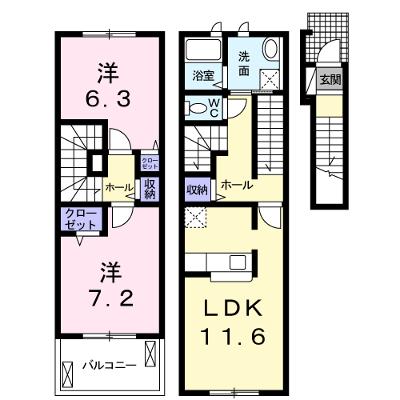フラン 206【管理NO：1-017731401-02050】 ★家具家電は申し込み後に搬入しますの物件画像