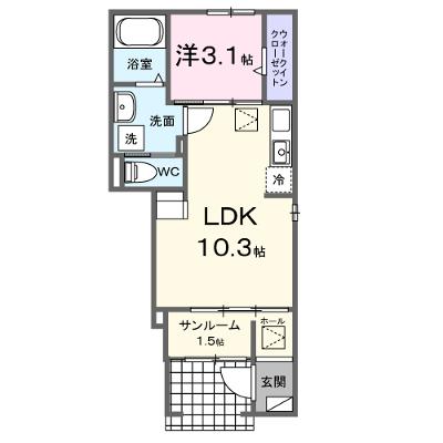 カルメル 105【管理NO：1-028614101-01040】 ★家具家電は申し込み後に搬入します 2026年09月下旬入居可能の物件画像