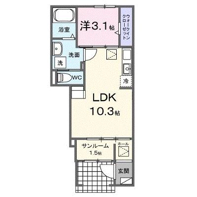 カルメル 103【管理NO：1-028614101-01030】 ★家具家電は申し込み後に搬入します 2026年09月下旬入居可能の物件画像