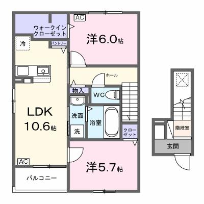パーシモンⅢ 201【管理NO：1-028447301-02010】 ★家具家電は申し込み後に搬入します 2026年10月上旬入居可能の物件画像