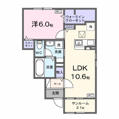 パーシモンⅢ 102【管理NO：1-028447301-01020】 ★家具家電は申し込み後に搬入します 2026年10月上旬入居可能の物件画像