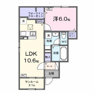 パーシモンⅢ 101【管理NO：1-028447301-01010】 ★家具家電は申し込み後に搬入します 2026年10月上旬入居可能の物件画像