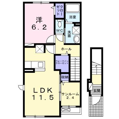 ヤパンサラゲヨ 201【管理NO：1-026982401-02010】 ★家具家電は申し込み後に搬入します★の物件画像