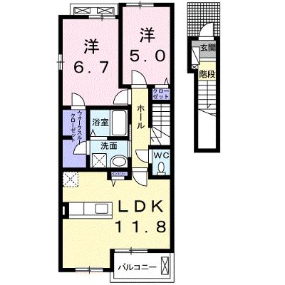 フェリシアス　Ⅱ 202【管理NO：1-022816802-02020】 ★家具家電は申し込み後に搬入しますの物件画像