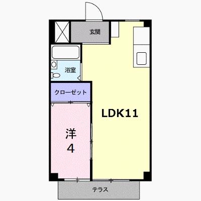 シングルハウスＫ 1E【管理NO：1-003272701-01050】 ★家具家電は申し込み後に搬入します★の物件画像