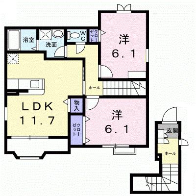 花メゾンＤ 522【管理NO：1-099321401-02010】 ★家具家電は申し込み後に搬入しますの物件画像