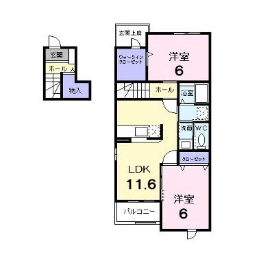 オビー・ロードⅡ 201【管理NO：1-012990901-02010】 ★家具家電は申し込み後に搬入しますの物件画像
