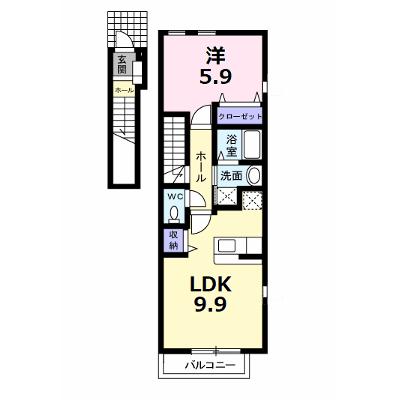 バーミィＫ　Ｂ棟 201【管理NO：1-012710402-02010】 ★家具家電は申し込み後に搬入します 2026年08月下旬入居可能の物件画像