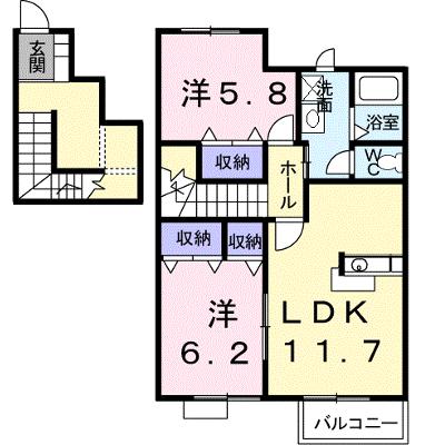 パティオ・アンソレイエ・Ｅ 202【管理NO：1-010633501-02020】 ★家具家電は申し込み後に搬入しますの物件画像