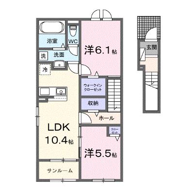 ヴァンヴェール彦根ＲＳ 204【管理NO：1-028477402-02040】 ★家具家電は申し込み後に搬入します★ ★2026年09月下旬入居可能★の物件画像