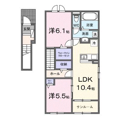 ヴァンヴェール彦根ＲＳ 201【管理NO：1-028477402-02010】 ★家具家電は申し込み後に搬入します★ ★2026年09月下旬入居可能★の物件画像