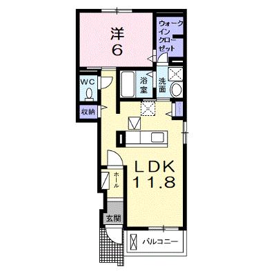 パラシオⅡ 105【管理NO：1-021619102-01050】 ★家具家電は申し込み後に搬入します★の物件画像