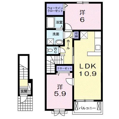 Ｒｉｒｉａ　Ⅶ　Ⅴ 204【管理NO：1-019529201-02040】 ★家具家電は申し込み後に搬入します★の物件画像