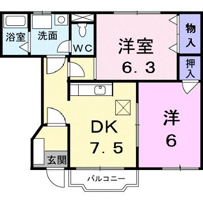 カルフールⅡ 102【管理NO：1-010872401-01020】 ★家具家電は申し込み後に搬入します★の物件画像