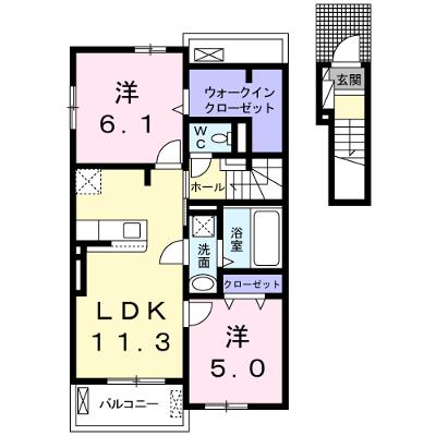 アンジュヴェールⅡ 202【管理NO：1-025303902-02020】 ★家具家電は申し込み後に搬入しますの物件画像