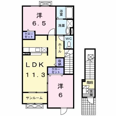シュティルラント　Ⅱ 201【管理NO：1-014785602-02010】 ★家具家電は申し込み後に搬入します 2026年07月下旬入居可能の物件画像