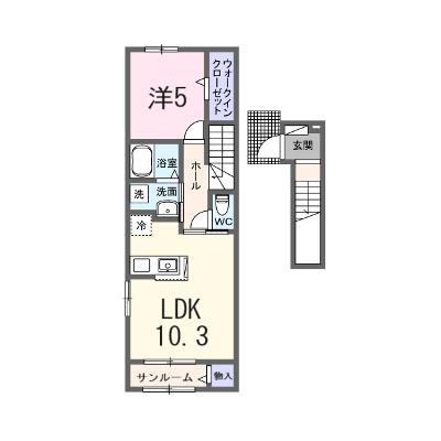 ペニーレイン 204【管理NO：1-028600701-02040】 ★家具家電は申し込み後に搬入します★ ★2026年10月上旬入居可能★の物件画像