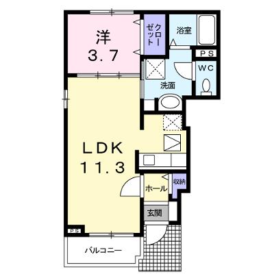 ラルジュ　エスト 101【管理NO：1-018093701-01010】 ★家具家電は申し込み後に搬入します★の物件画像