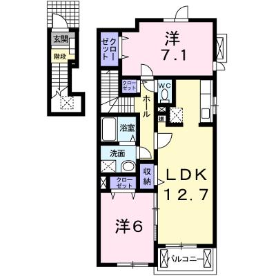 クラッセ弐番館 201【管理NO：1-015204802-02010】 ★家具家電は申し込み後に搬入します 2026年08月上旬入居可能の物件画像