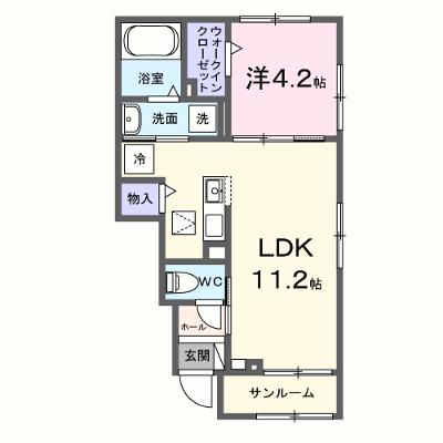 シェルエトワール 103【管理NO：1-028529901-01030】 ★家具家電は申し込み後に搬入します★ ★2026年10月下旬入居可能★の物件画像