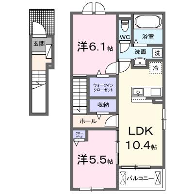 パイン　フォレスト 201【管理NO：1-028494101-02010】 ★家具家電は申し込み後に搬入しますの物件画像