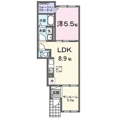 モンレーヴみのり 102【管理NO：1-027326801-01020】 ★家具家電は申し込み後に搬入します★ ★2026年09月中旬入居可能★の物件画像