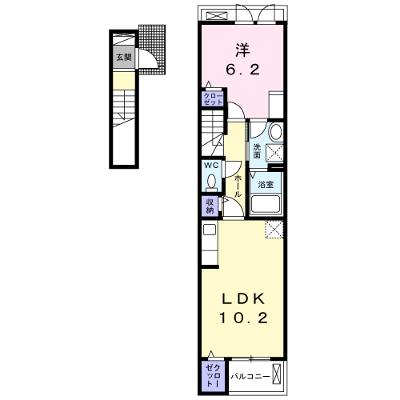 フロレゾンⅡ 203【管理NO：1-026840702-02030】 ★家具家電は申し込み後に搬入しますの物件画像