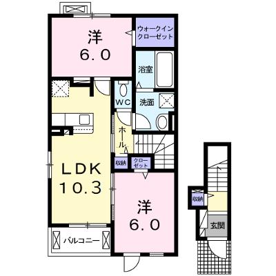 ヴィラ　ドゥ　グレーヌ梅ケ谷Ｃ 201【管理NO：1-025806501-02010】 ★家具家電は申し込み後に搬入しますの物件画像
