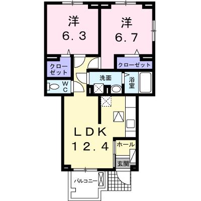 ロジュマンⅡ 104【管理NO：1-017767101-01040】 ★家具家電は申し込み後に搬入します★の物件画像
