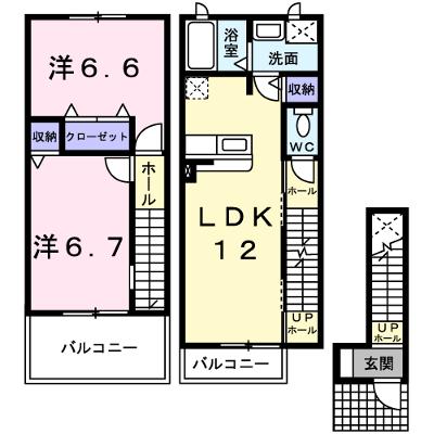 メゾン　ド　リジェールＳ 206【管理NO：1-012234601-02060】 ★家具家電は申し込み後に搬入します★の物件画像