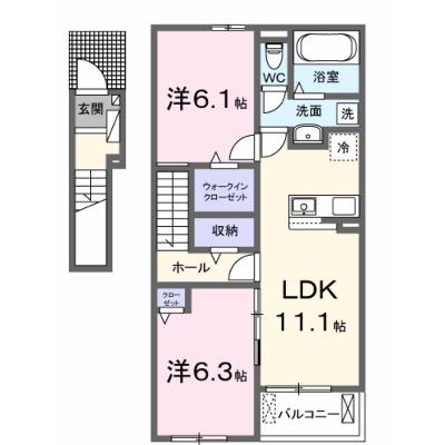 サンセールⅧ　Ａ 202【管理NO：1-027529701-02020】 ★家具家電は申し込み後に搬入します★の物件画像