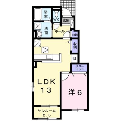 ソレイユＢ 103【管理NO：1-020524902-01030】 ★家具家電は申し込み後に搬入しますの物件画像