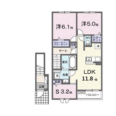 メゾングレーヌ東觜崎駅前Ａ 204【管理NO：1-028510301-02040】 ★家具家電は申し込み後に搬入します 2026年09月中旬入居可能の物件画像
