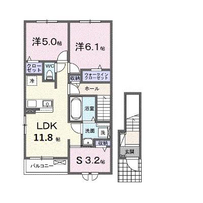 メゾングレーヌ東觜崎駅前Ａ 201【管理NO：1-028510301-02010】 ★家具家電は申し込み後に搬入します 2026年09月中旬入居可能の物件画像