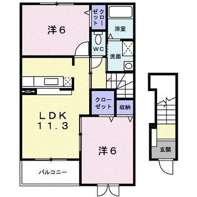 エルカーサ・桜木Ｂ 203【管理NO：1-014633202-02030】 ★家具家電は申し込み後に搬入します★の物件画像