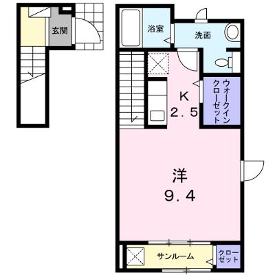 ベル　ソンジュ 201【管理NO：1-021588001-02010】 ★家具家電は申し込み後に搬入します★の物件画像
