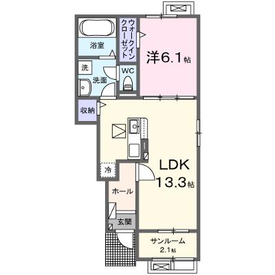 サニーヒル 105【管理NO：1-028486901-01050】 ★家具家電は申し込み後に搬入します 2026年11月下旬入居可能の物件画像