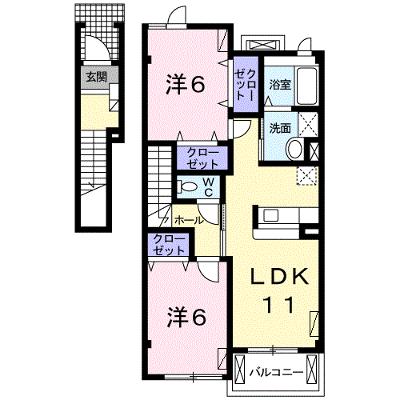 ル．シエル　ドゥ 203【管理NO：1-013364901-02030】 ★家具家電は申し込み後に搬入します★の物件画像