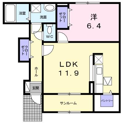 グラン　ジェルメⅡ 101【管理NO：1-020011001-01010】 ★家具家電は申し込み後に搬入しますの物件画像