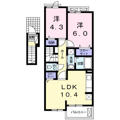 カーサ・プリートＢ 202【管理NO：1-019060602-02020】 ★家具家電は申し込み後に搬入します★の物件画像