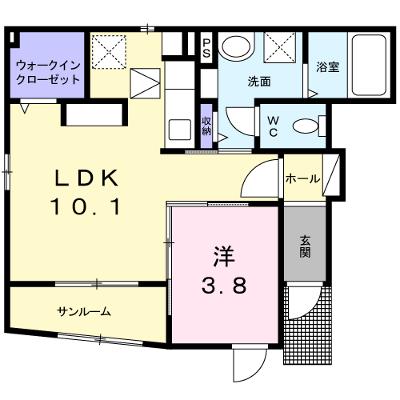 リアーレ丑寅 101【管理NO：1-023013101-01010】 ★家具家電は申し込み後に搬入しますの物件画像