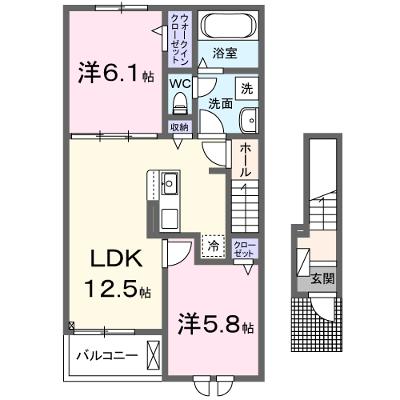 メゾン　ド　グレイスＢ 202【管理NO：1-028280702-02020】 ★家具家電は申し込み後に搬入しますの物件画像