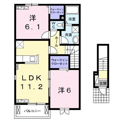 プリエール　Ⅱ 201【管理NO：1-018705702-02010】 ★家具家電は申し込み後に搬入しますの物件画像