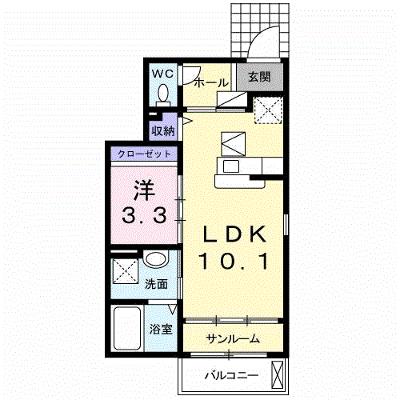 クレードルⅡ 101【管理NO：1-017159401-01010】 ★家具家電は申し込み後に搬入します★の物件画像